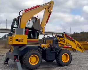 Diesel-powered excavator with loader function